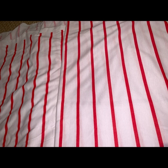 Red and White Striped Jersey Fabric - Picture 2 of 7